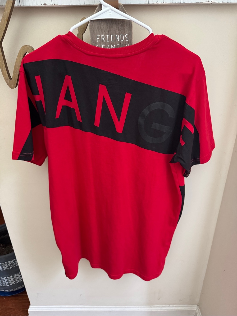 Armani Exchange Red Short-Sleeve V-Neck Graphic Tee - Picture 4 of 8